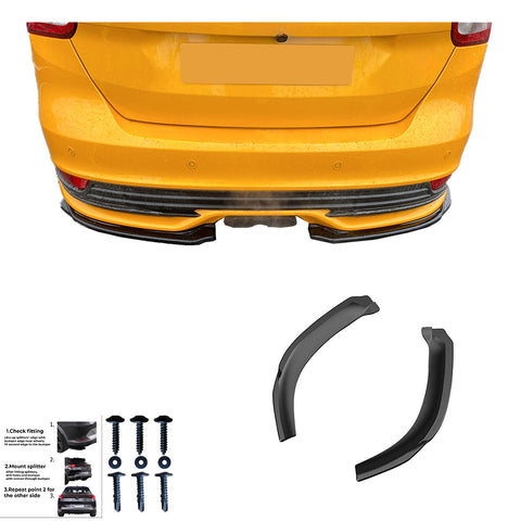 Rear Side Splitters compatible with FORD Focus ST Mk3 Facelift 2015-2018