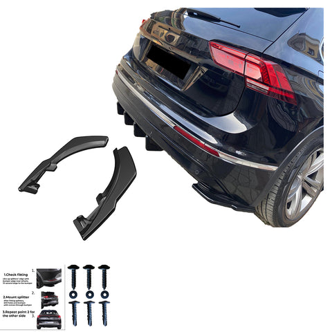 Rear Side Splitters compatible with VOLKSWAGEN VW Tiguan Mk2 Standart / R-Line 2015-2020