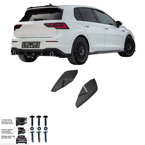 Rear Side Splitters compatible with VOLKSWAGEN VW Golf Mk8 GTI 2020+