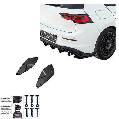 Rear Side Splitters compatible with VOLKSWAGEN VW Golf Mk8 GTI 2020+