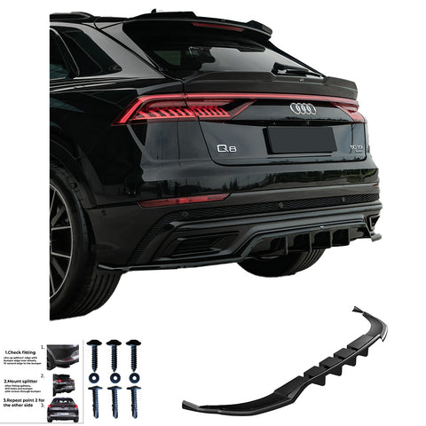 Rear Center Splitters AUDI Q8 S-Line Mk1 2018-2023