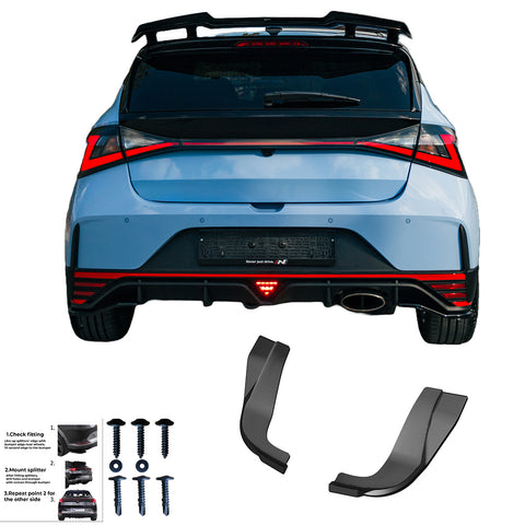 Rear Side Splitters compatible with HYUNDAI I20 N Mk3 2020+