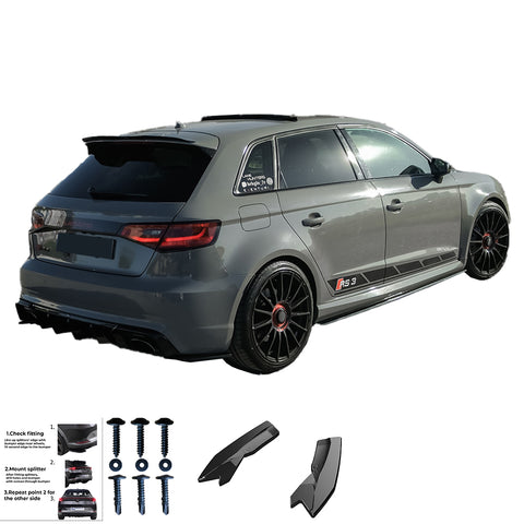 Rear Side Splitters AUDI RS3 8V Sportback 2015-2016 v2