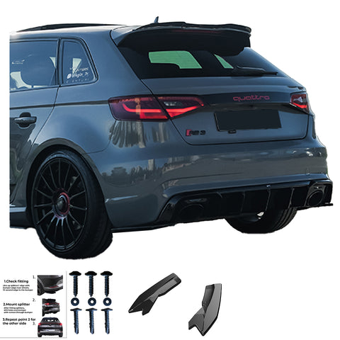 Rear Side Splitters AUDI RS3 8V Sportback 2015-2016 v2