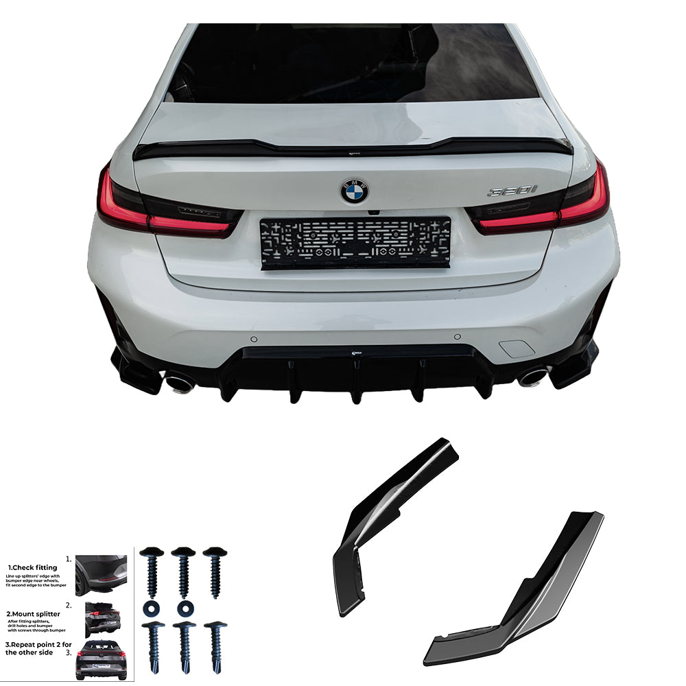 Rear Side Splitters BMW 3 Series M-Pack G20/G21 Facelift 2022+