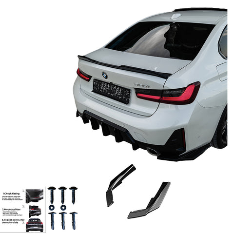 Rear Side Splitters BMW 3 Series M-Pack G20/G21 Facelift 2022+