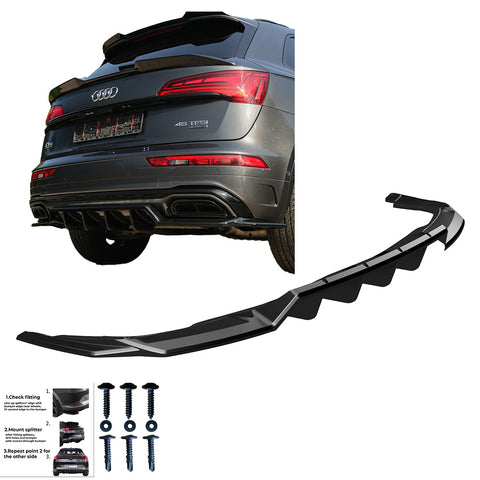 Rear Center Splitters AUDI Q5 S-Line SUV Mk2 Facelift 2020-2024