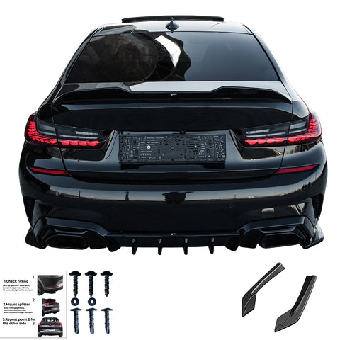 Hinten Splitter kompatibel mit BMW 3er M-Paket G20/G21 2018-2022