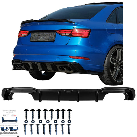 Heckdiffusor kompatibel mit AUDI S3 Limousine 8V Facelift 2016-2020