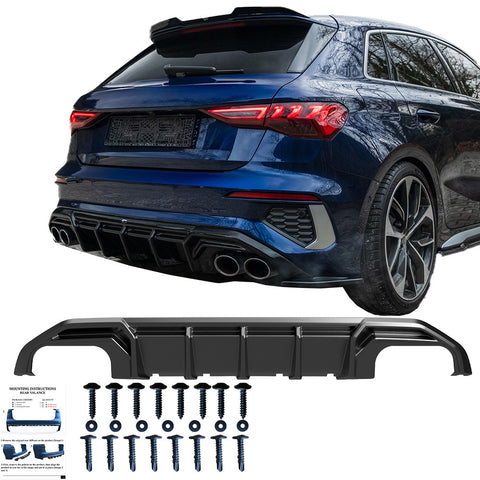 Rear Diffuser compatible with AUDI S3/A3 S-Line Sedan/Sportback 8Y 2020-2024