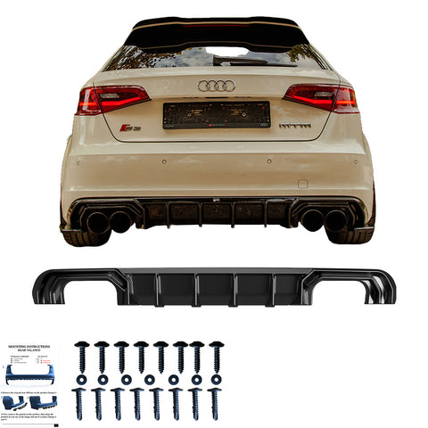 Rear Diffuser AUDI S3 Sportback 8V 2013-2016