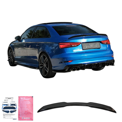Extension de alerón Compatible con AUDI A3 A3 S-Line S3 RS3 Sedán 8V / 8V Facelift 2013-2020