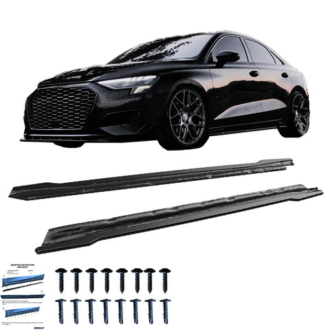 Extensiones de Faldones Laterales Compatible con AUDI A3 8Y Sedán/Sportback 2020-2024