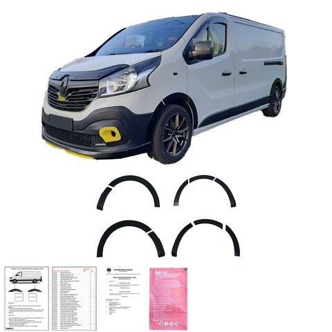 Wheel Arch Trims compatible with RENAULT Trafic X82 2014-2018 LWB v2 with ABE TÜV