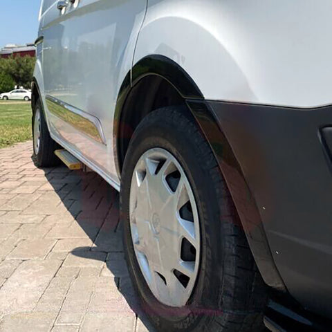Wheel Arch Trims compatible with FORD Transit Custom MK1 Facelift 2018-2022 (Gloss Black) with ABE TÜV